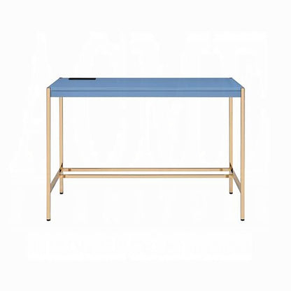 ACME Furniture - Midriaks Writing Desk w/USB - Navy Blue & Gold - OF00022 view 2