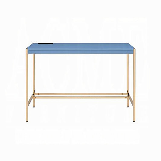 ACME Furniture - Midriaks Writing Desk w/USB - Navy Blue & Gold - OF00022 view 2