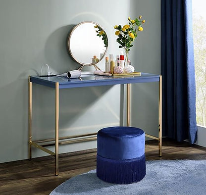 ACME Furniture - Midriaks Writing Desk w/USB - Navy Blue & Gold - OF00022 view 5