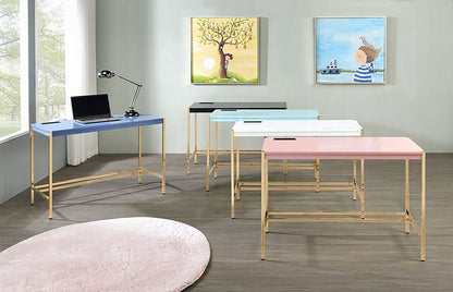 ACME Furniture - Midriaks Writing Desk w/USB - Navy Blue & Gold - OF00022 view 7