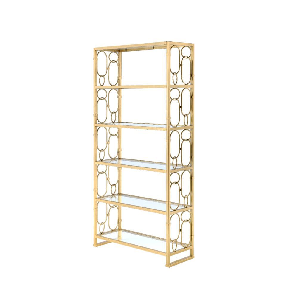 ACME Furniture - Milavera - Bookshelf - Gold & Clear Glass - 92470 view 1