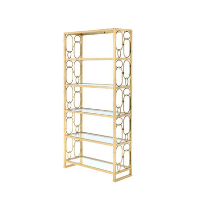 ACME Furniture - Milavera - Bookshelf - Gold & Clear Glass - 92470 view 1