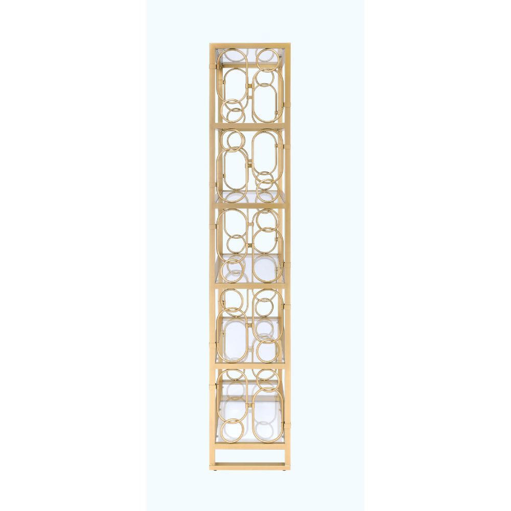 ACME Furniture - Milavera - Bookshelf - Gold & Clear Glass - 92470 view 3
