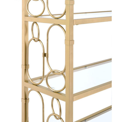 ACME Furniture - Milavera - Bookshelf - Gold & Clear Glass - 92470 view 4