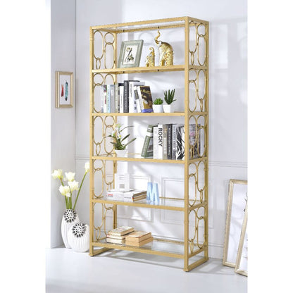 ACME Furniture - Milavera - Bookshelf - Gold & Clear Glass - 92470 view 5