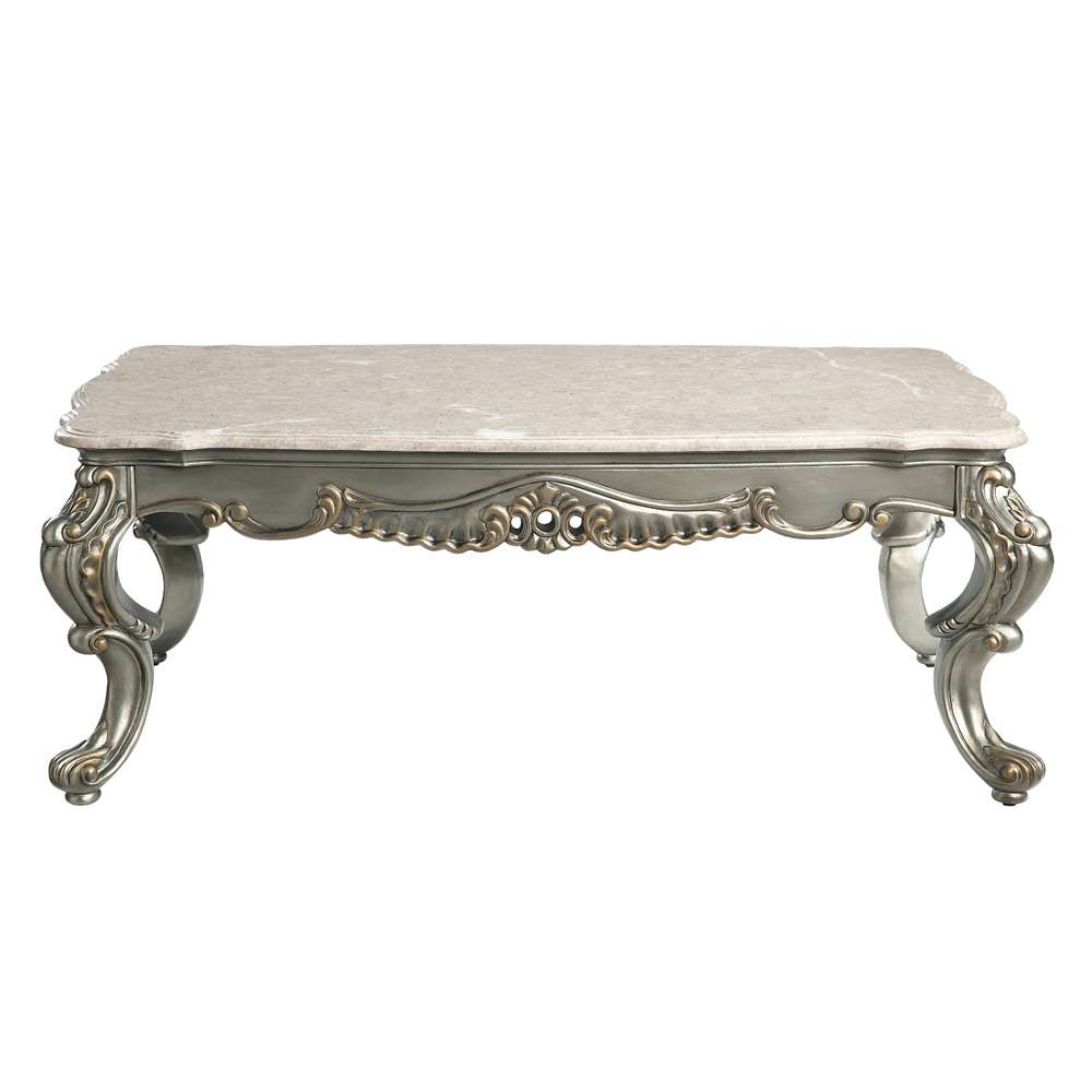 ACME Furniture - Miliani Coffee Table - Natural Marble & Antique Bronze - LV01783 veiw 2