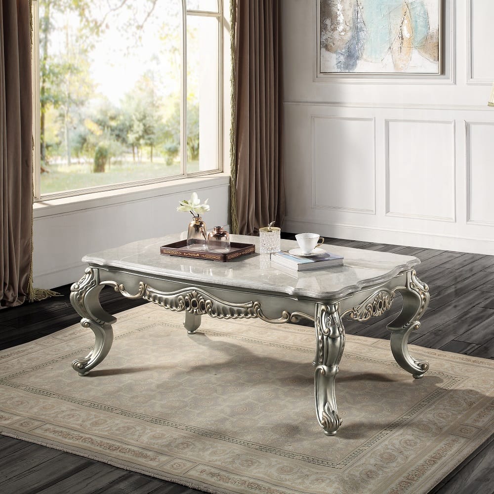 ACME Furniture - Miliani Coffee Table - Natural Marble & Antique Bronze - LV01783 view 5
