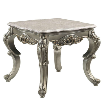 ACME Furniture - Miliani End Table - Natural Marble & Antique Bronze - LV01784 veiw 1