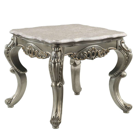 ACME Furniture - Miliani End Table - Natural Marble & Antique Bronze - LV01784 veiw 1
