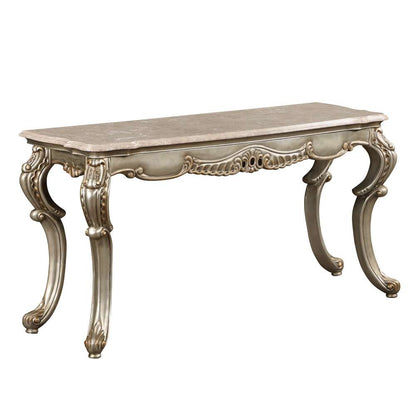 ACME Furniture - Miliani Sofa Table - Natural Marble & Antique Bronze - LV01785 veiw 2
