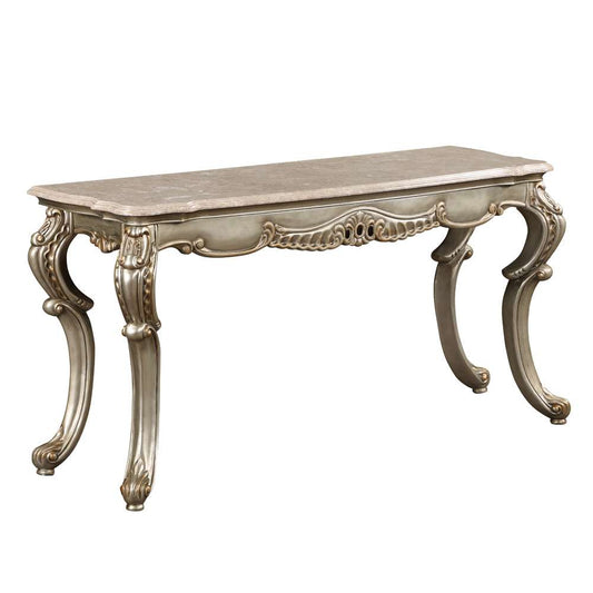 ACME Furniture - Miliani Sofa Table - Natural Marble & Antique Bronze - LV01785 veiw 2