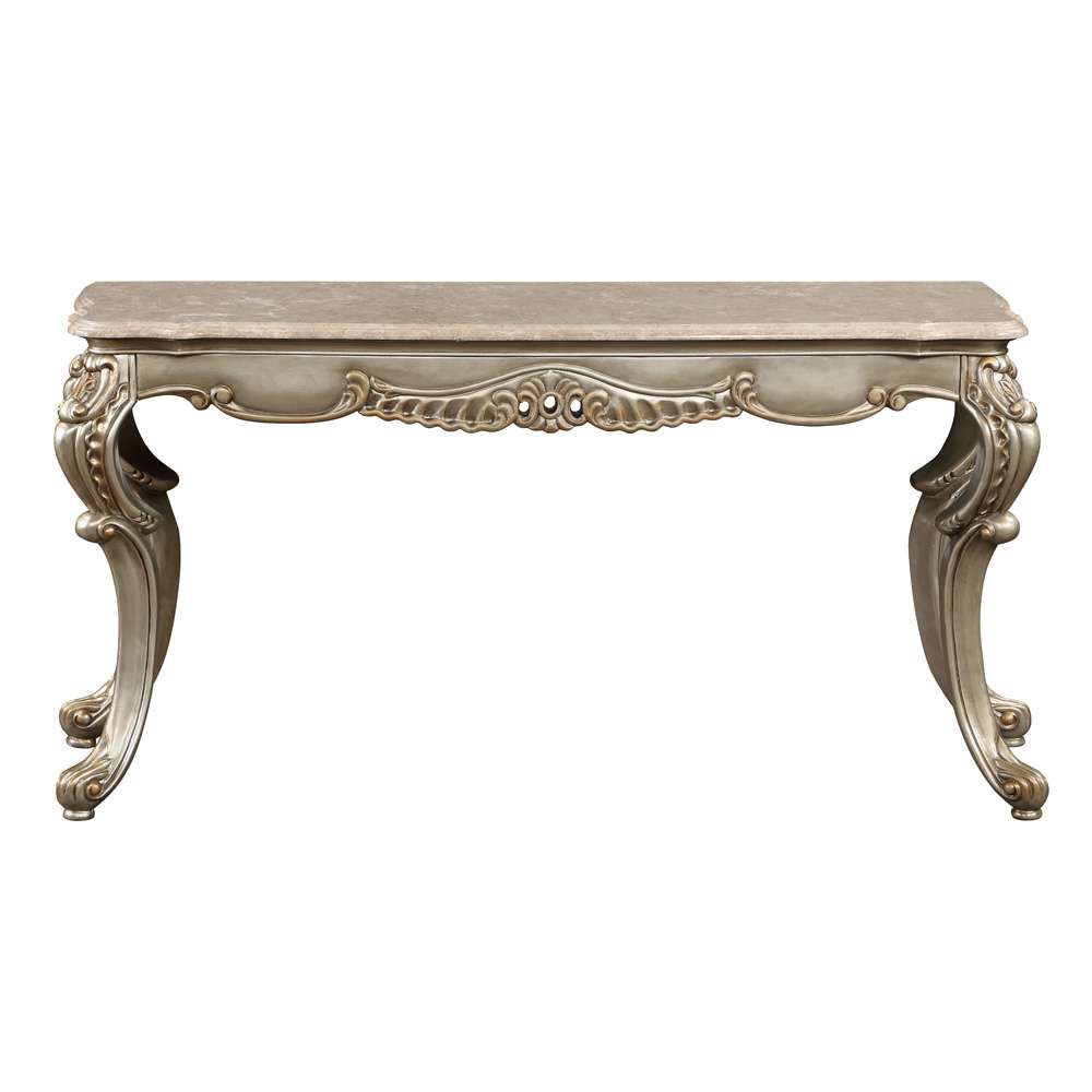 ACME Furniture - Miliani Sofa Table - Natural Marble & Antique Bronze - LV01785 view 2
