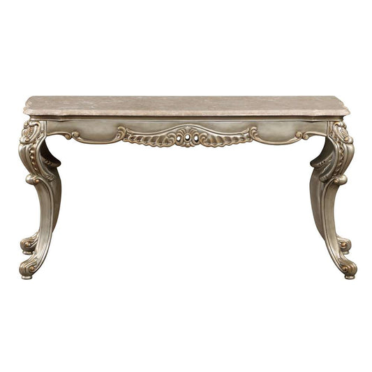 ACME Furniture - Miliani Sofa Table - Natural Marble & Antique Bronze - LV01785 view 2
