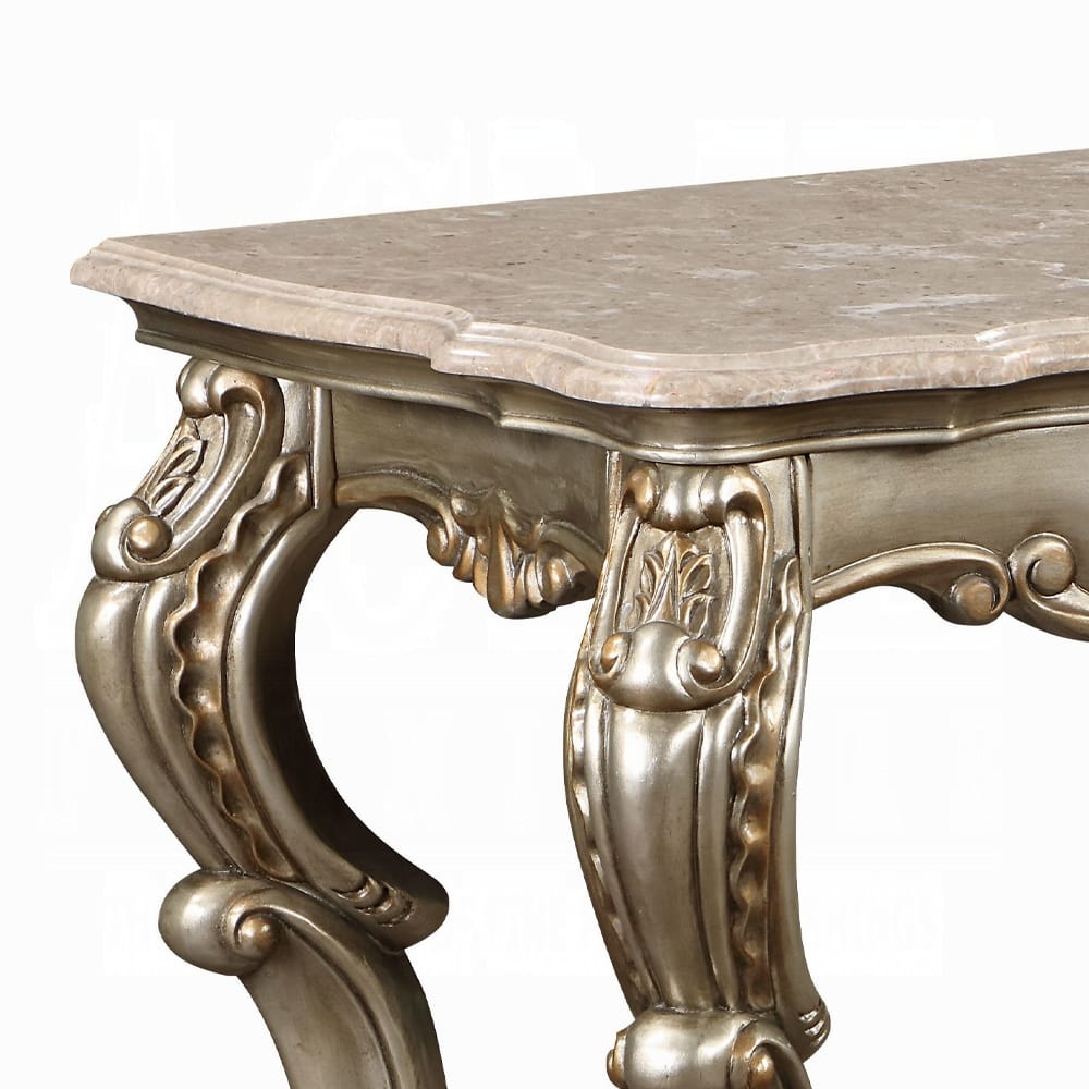 ACME Furniture - Miliani Sofa Table - Natural Marble & Antique Bronze - LV01785 view 3