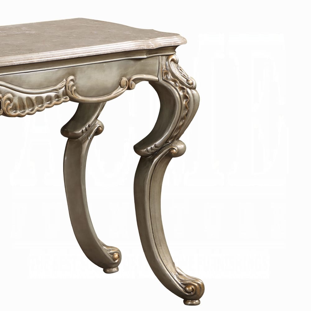 ACME Furniture - Miliani Sofa Table - Natural Marble & Antique Bronze - LV01785 view 5