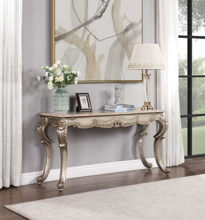 ACME Furniture - Miliani Sofa Table - Natural Marble & Antique Bronze - LV01785 view 6