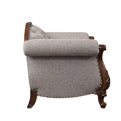 ACME Furniture - Miyeon - Sofa w/5 Pillows - Fabric & Cherry - 55365 view 3