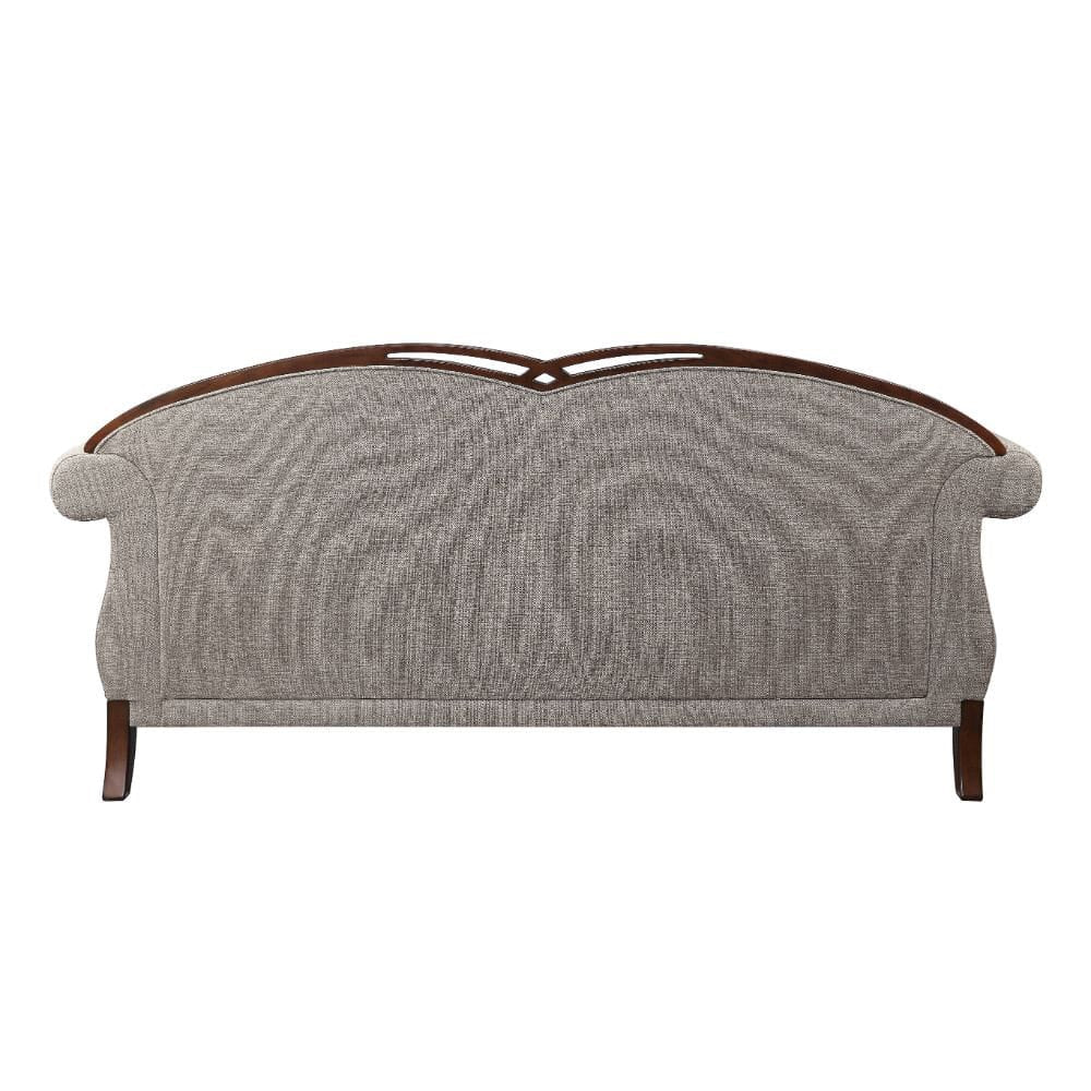 ACME Furniture - Miyeon - Sofa w/5 Pillows - Fabric & Cherry - 55365 view 4