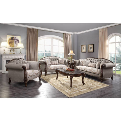 ACME Furniture - Miyeon - Sofa w/5 Pillows - Fabric & Cherry - 55365 view 6