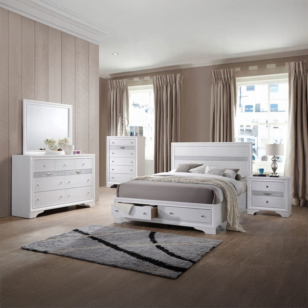 ACME Furniture - Naima Eastern King Bed w/Storage - White - 25767EK view 7
