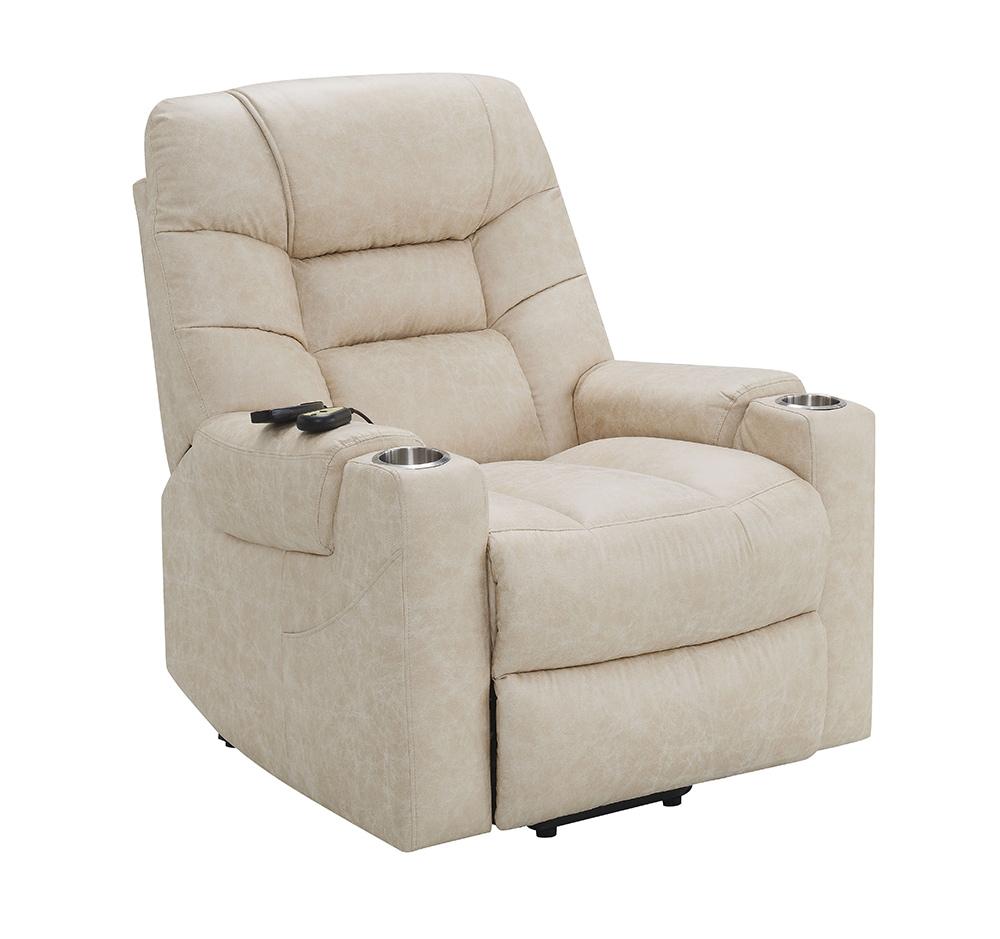 ACME Furniture - Nairi Power Recliner w/Lift, Heating & Massage - Ivory Leather Aire - LV02995 veiw 8