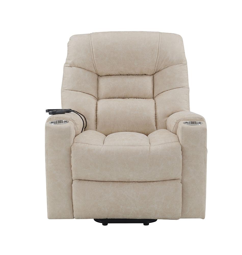 ACME Furniture - Nairi Power Recliner w/Lift, Heating & Massage - Ivory Leather Aire - LV02995 veiw 9