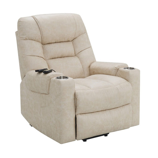 ACME Furniture - Nairi - Power Recliner w/Lift, Heating & Massage - Ivory Polished Microfiber - LV02995A view 1
