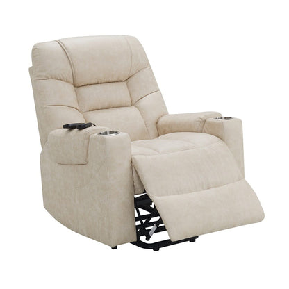 ACME Furniture - Nairi - Power Recliner w/Lift, Heating & Massage - Ivory Polished Microfiber - LV02995A view 4