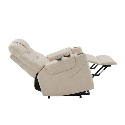 ACME Furniture - Nairi - Power Recliner w/Lift, Heating & Massage - Ivory Polished Microfiber - LV02995A view 6