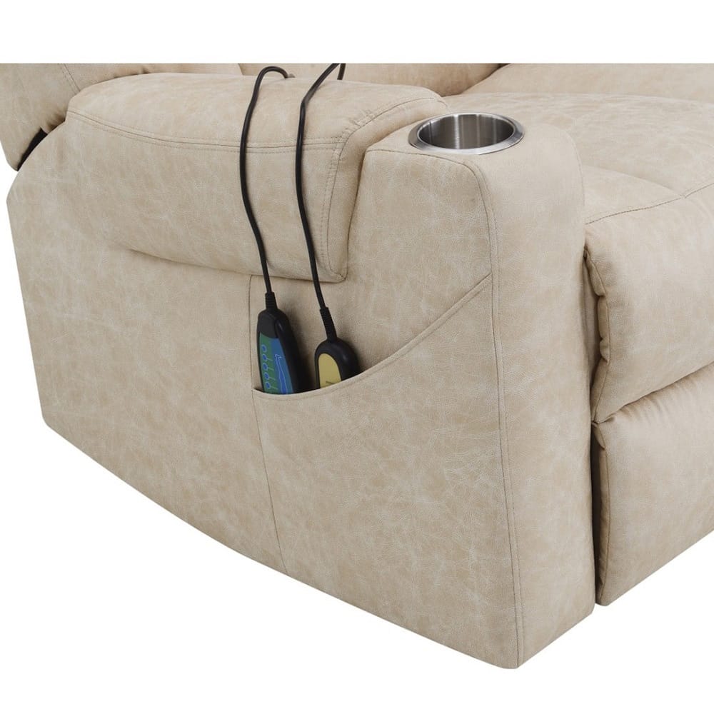 ACME Furniture - Nairi - Power Recliner w/Lift, Heating & Massage - Ivory Polished Microfiber - LV02995A view 9