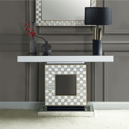 ACME Furniture - Nasa - Console Table - Mirrored & Mother of Pearl - 90500 view 1