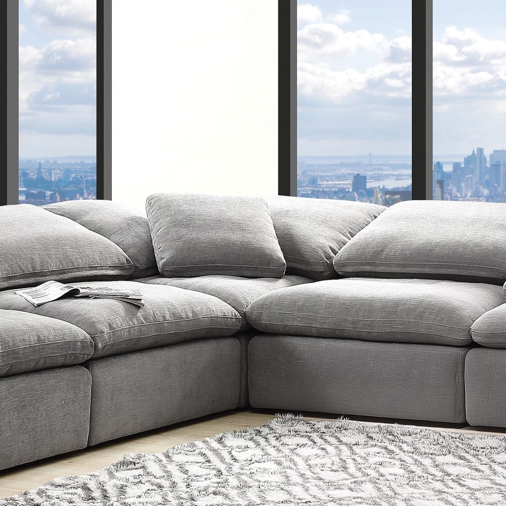 ACME Furniture - Naveen - Modular - Wedge w/Pillow - Gray Linen - LV55141 view 6