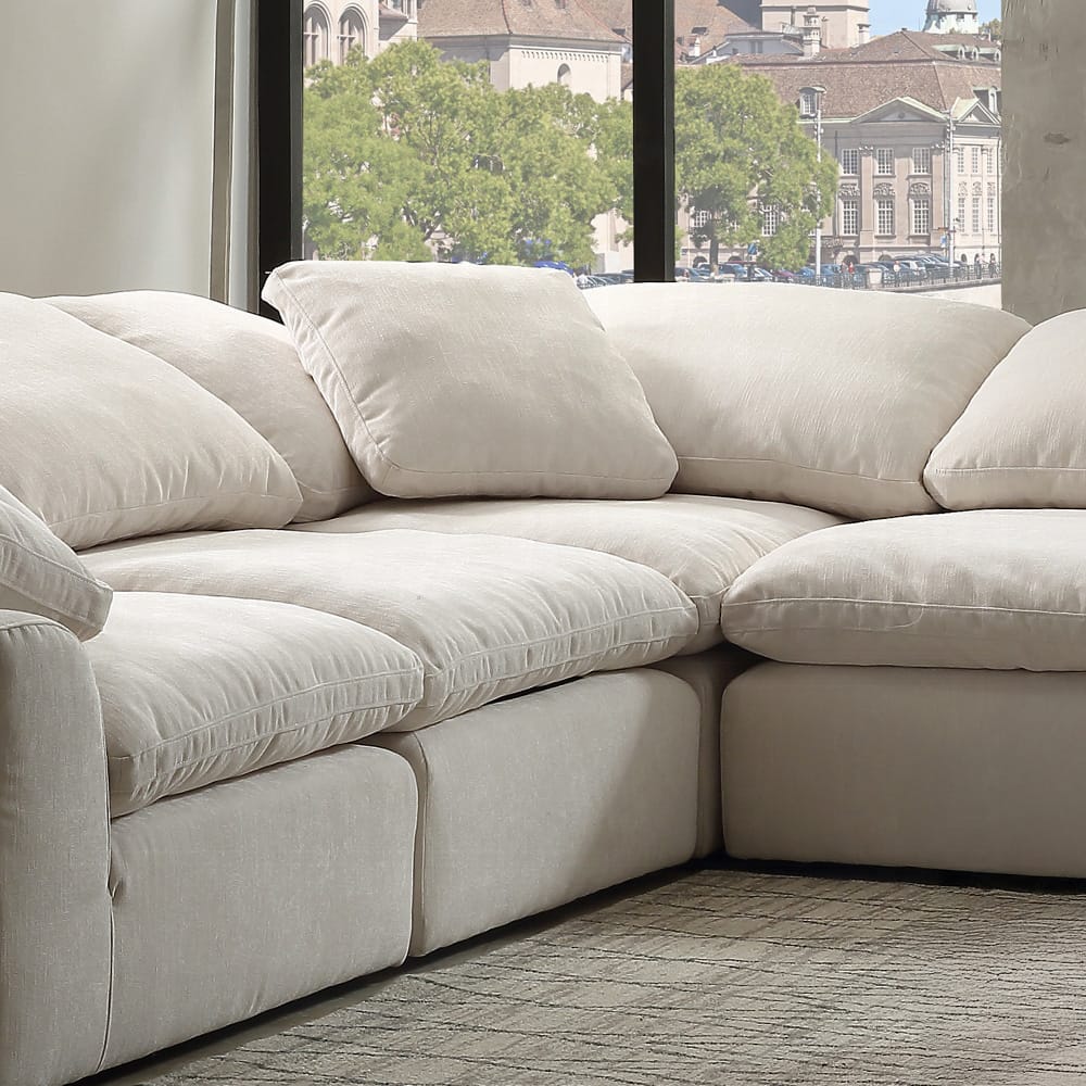 ACME Furniture - Naveen - Modular - Wedge w/Pillow - Ivory Linen - LV55131 view 4