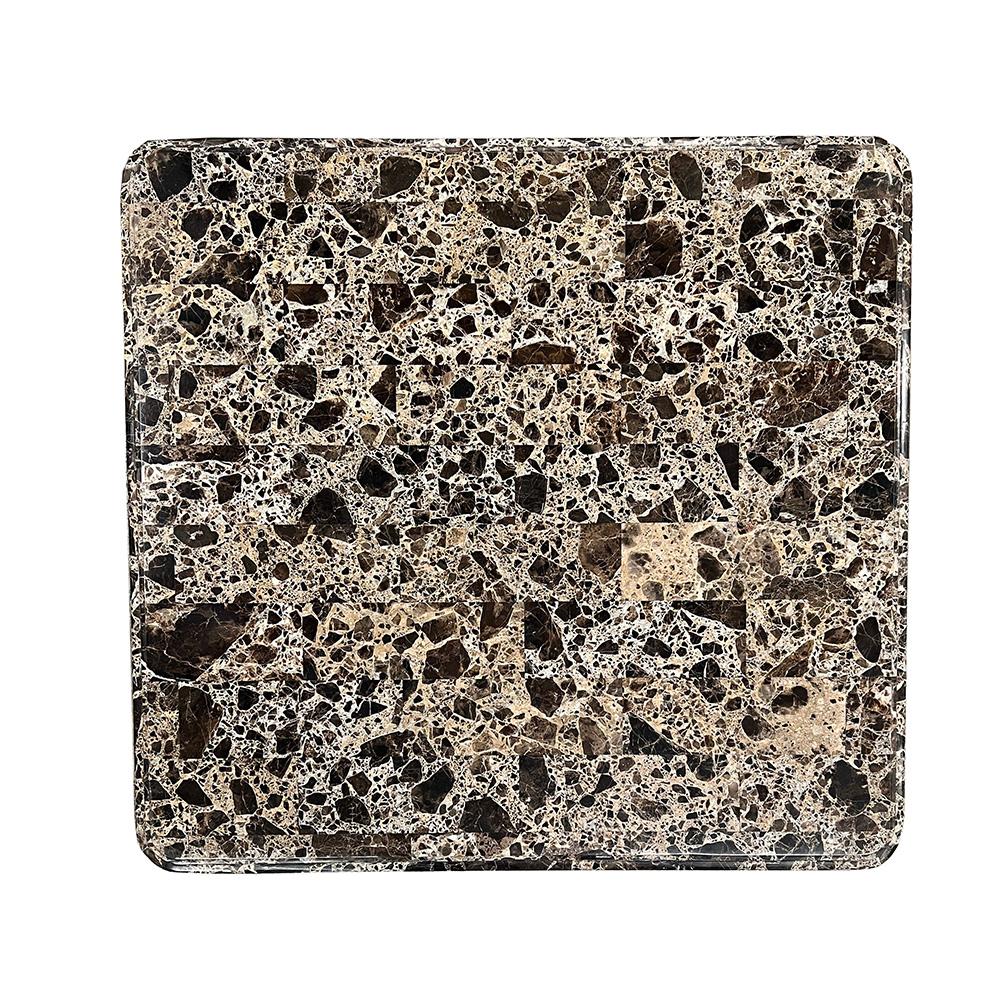 ACME Furniture - Nayla End Table - Natural Marble & Cherry Finish - LV02005 view 3