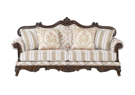 ACME Furniture - Nayla Sofa w/4 Pillows - Pattern & Walnut - LV01273 veiw 1