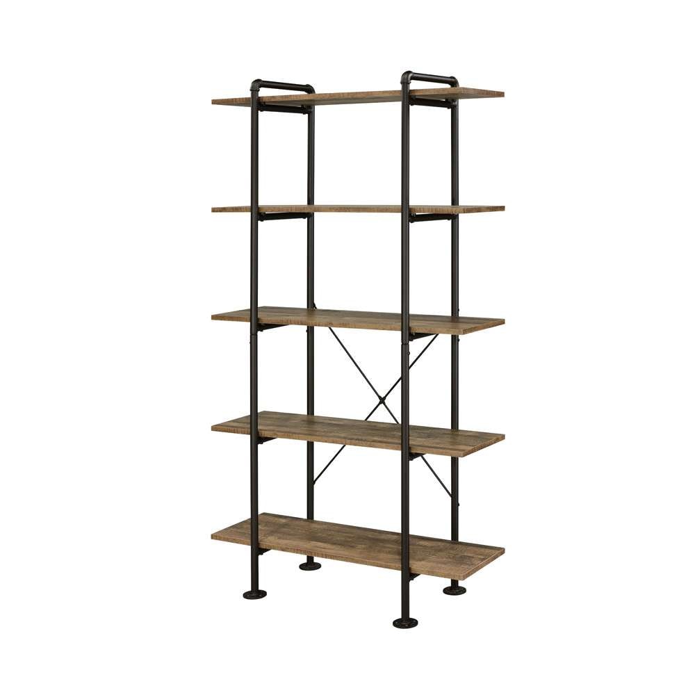 ACME Furniture - Nefo Bookshelf - Rustic Oak & Black - OF00172 view 1