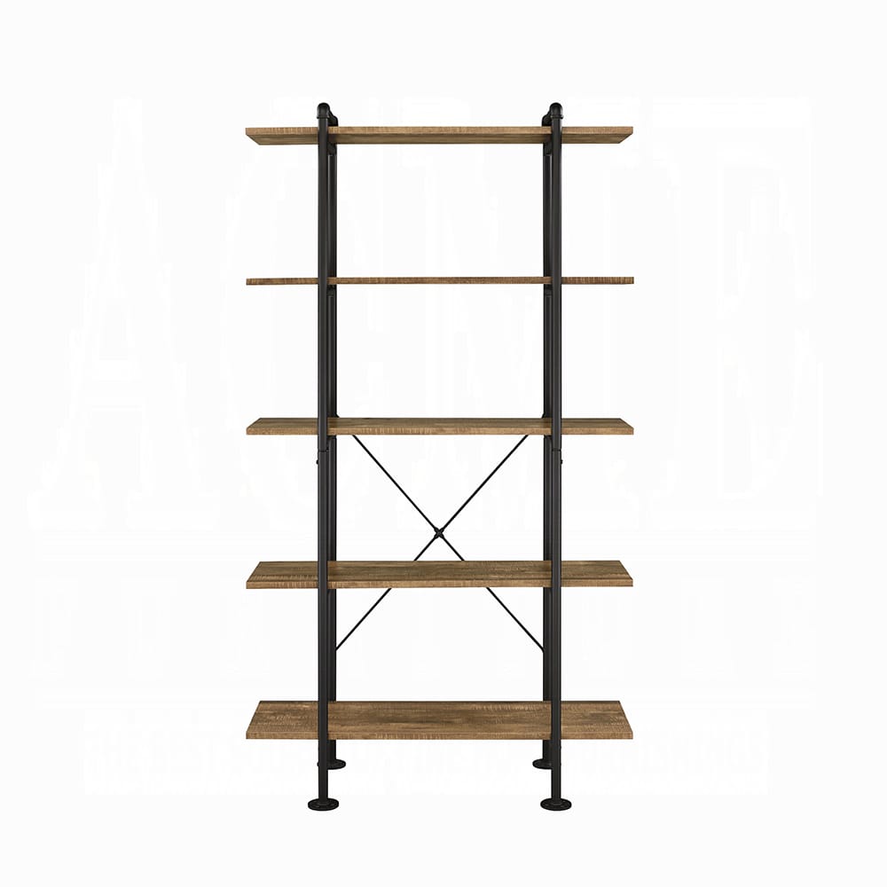 ACME Furniture - Nefo Bookshelf - Rustic Oak & Black - OF00172 view 2