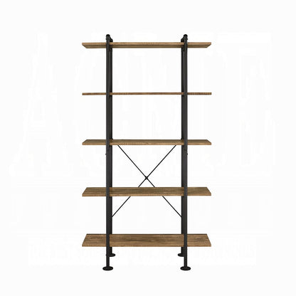 ACME Furniture - Nefo Bookshelf - Rustic Oak & Black - OF00172 view 2