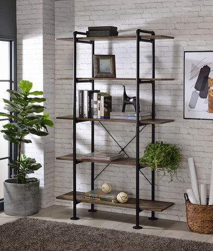 ACME Furniture - Nefo Bookshelf - Rustic Oak & Black - OF00172 view 3
