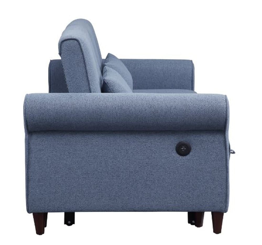 ACME Furniture - Nichelle - Sofa w/Sleeper - Blue Fabric - 55565 view 3