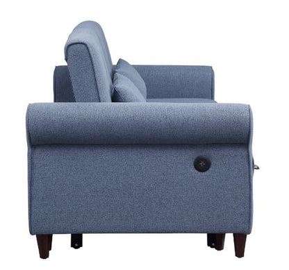 ACME Furniture - Nichelle - Sofa w/Sleeper - Blue Fabric - 55565 view 3