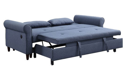 ACME Furniture - Nichelle - Sofa w/Sleeper - Blue Fabric - 55565 view 5