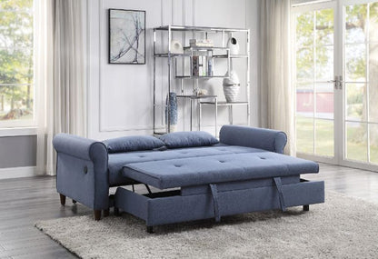 ACME Furniture - Nichelle - Sofa w/Sleeper - Blue Fabric - 55565 view 8