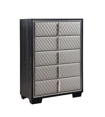 ACME Furniture - Nicola Chest - Silver Synthetic Leather & Black - BD01431 veiw 1