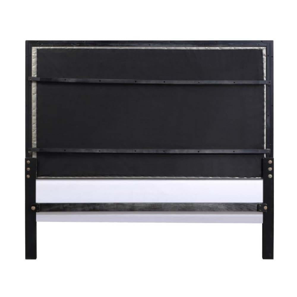 ACME Furniture - Nicola - Queen Bed  - Silver Synthetic Leather & Black Finish - BD01427Q view 4