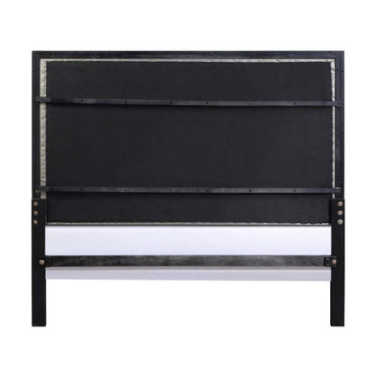 ACME Furniture - Nicola - Queen Bed  - Silver Synthetic Leather & Black Finish - BD01427Q view 4