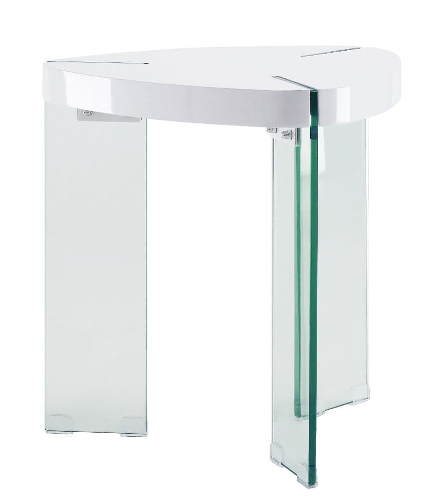 ACME Furniture - Noland - End Table - White High Gloss & Clear Glass - 84922 view 1