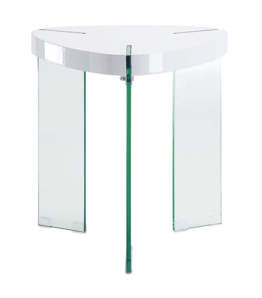 ACME Furniture - Noland - End Table - White High Gloss & Clear Glass - 84922 view 2