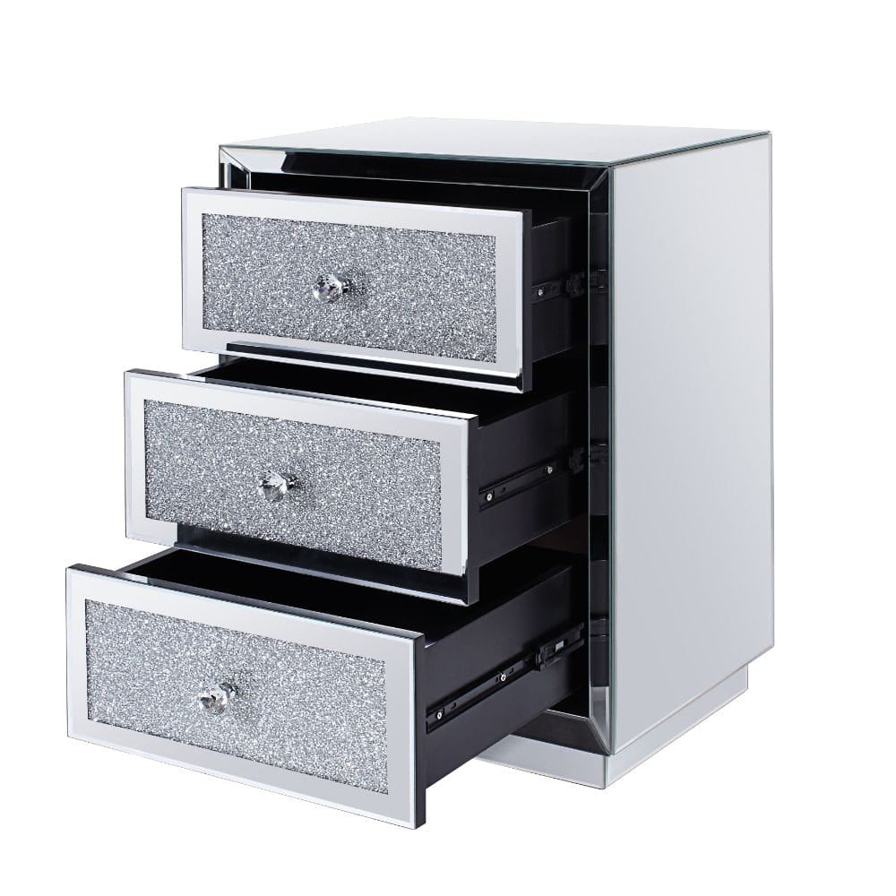 ACME Furniture - Noralie - Accent Table - Mirrored & Faux Diamonds - 97580 view 6