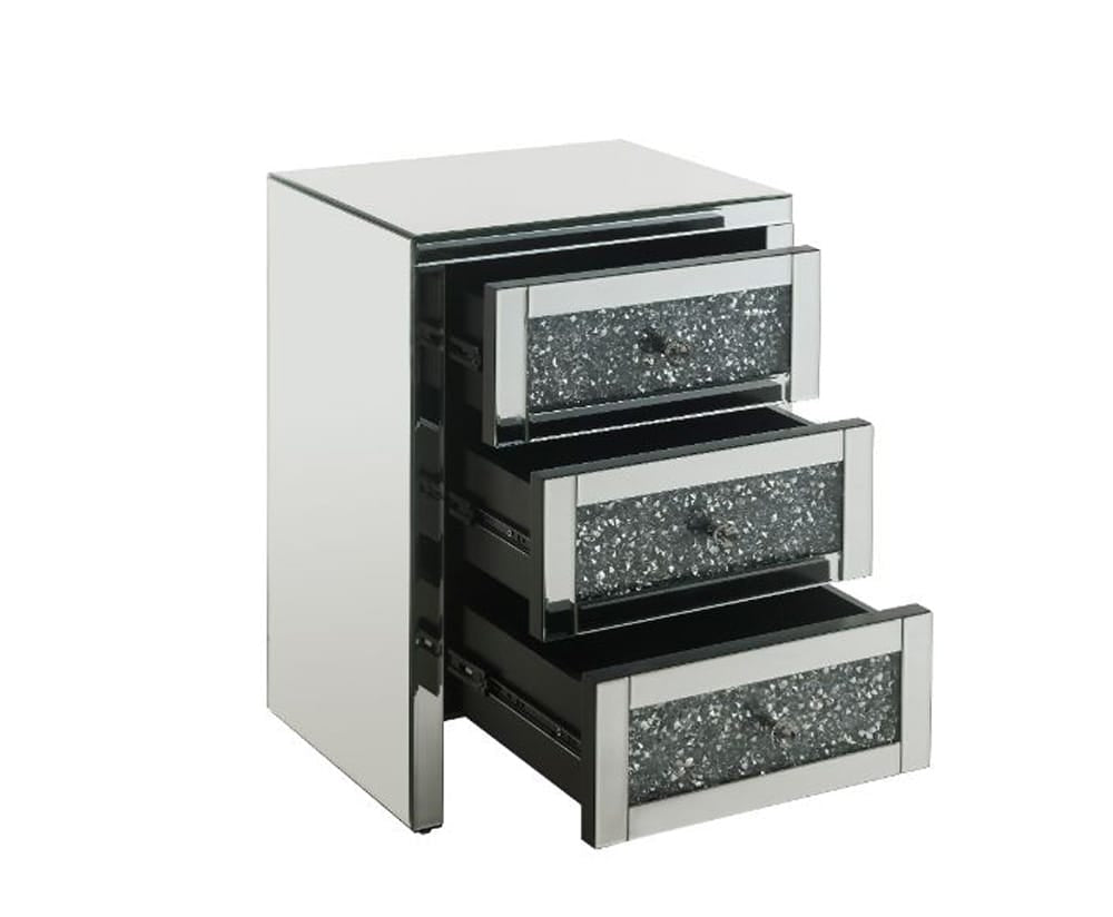 ACME Furniture - Noralie - Accent Table - Mirrored & Faux Diamonds - 97951 view 3